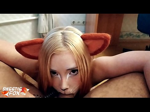 ❤️ Kitsune inomedza mboro uye nekukandira mumuromo make Hard porn ❌️